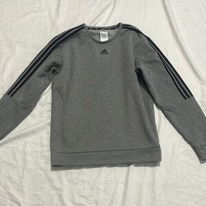 Adidas Men’s Gray Sportswear Fit Long‑Sleeve Training Sweatshirt Size Medium